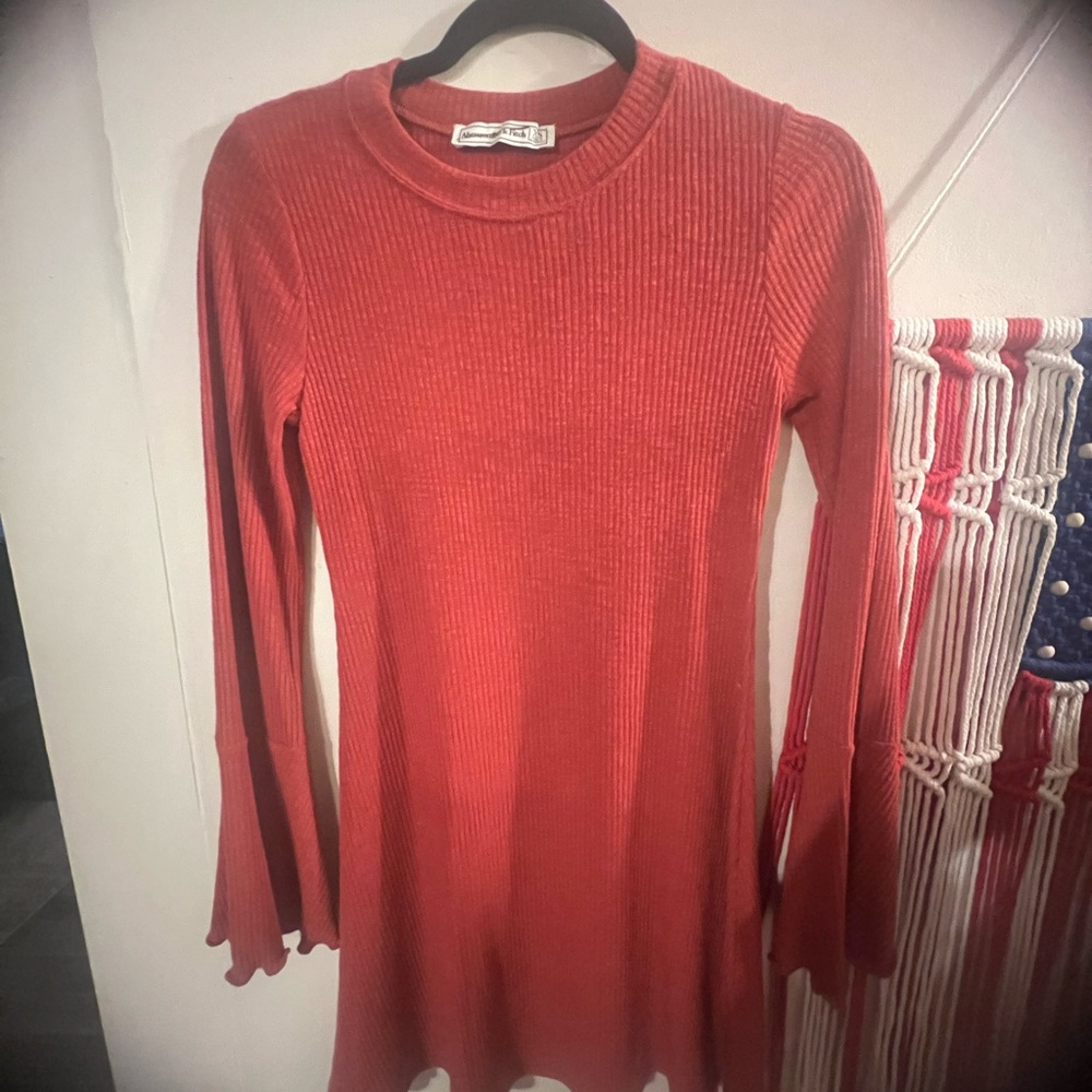 Vintage Abercrombie & Fitch Red Ribbed Dress